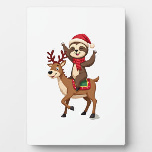 Alpaca Sloth Christmas (4) Plaque