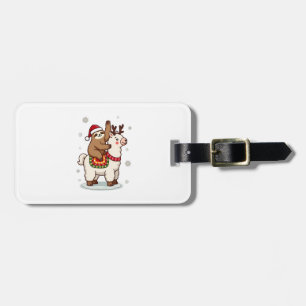 Alpaca Sloth Christmas Luggage Tag