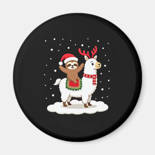 Alpaca Sloth Christmas Magnet