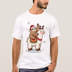Alpaca Sloth Christmas T-Shirt