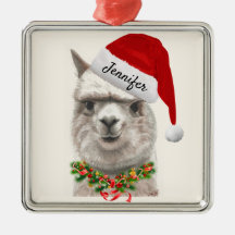 Alpaca Smiles ADD NAME Llama Christmas Tree