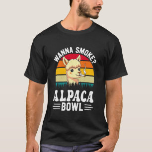 Alpaca SMOKE BATH ALPACA BOWL Retro Funny Alpacas T-Shirt