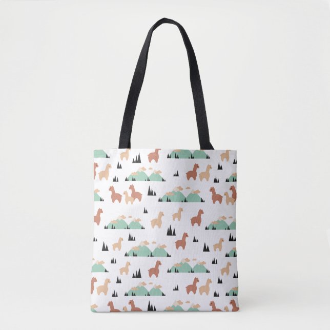 Alpaca Spring Garden Tote Bag (Front)