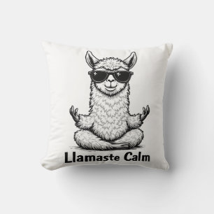 Alpaca Stay Calm Llamaste LLama Yoga Funny Cushion