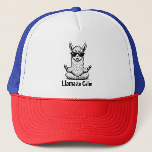 Alpaca Stay Calm Llamaste LLama Yoga Funny Trucker Hat