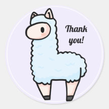 Alpaca thank you classic round sticker