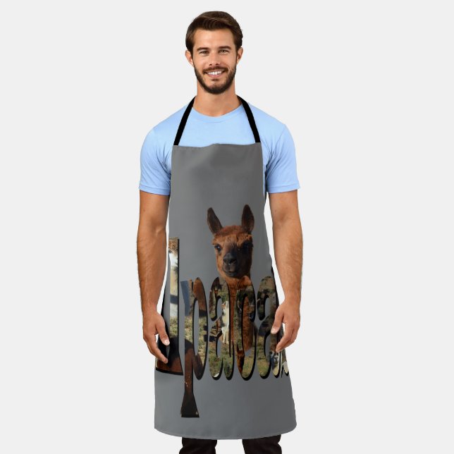 Alpaca The Name Pictures, Full Print Apron (Worn)