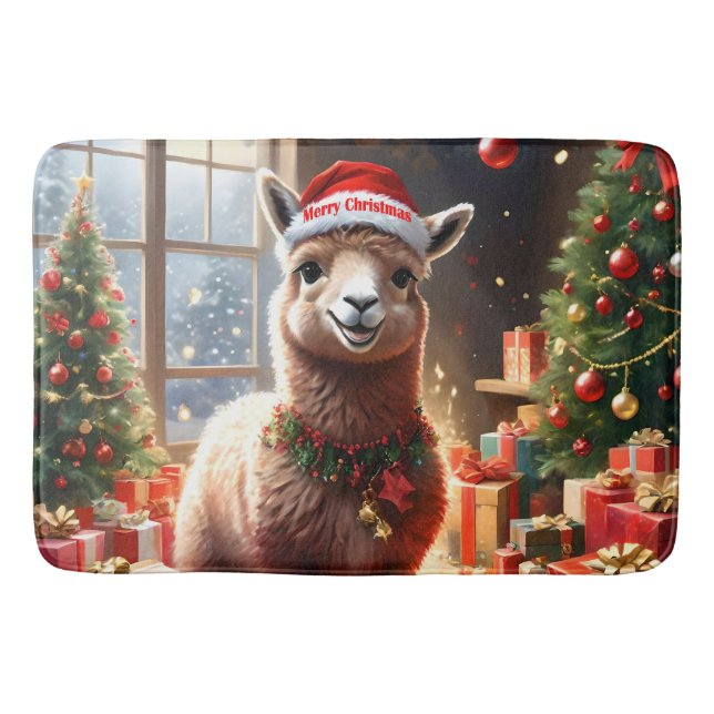 "Alpaca the Presents: A Christmas Tale" Bath Mat (Front)
