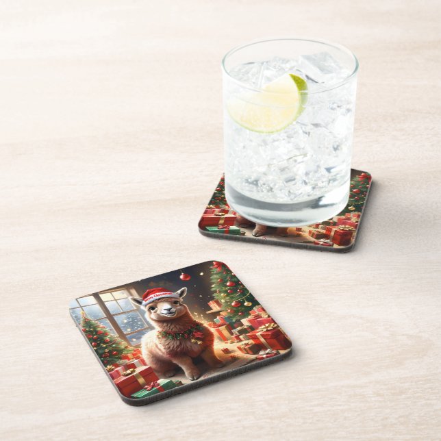 "Alpaca the Presents: A Christmas Tale" Coaster (Right Side)
