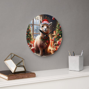 "Alpaca the Presents: A Christmas Tale" Large Clock
