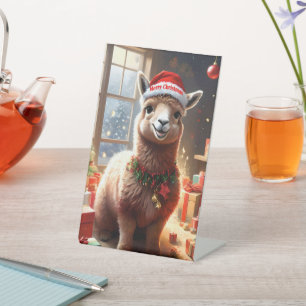"Alpaca the Presents: A Christmas Tale" Pedestal Sign