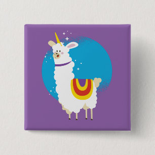 Alpaca Unicorn 15 Cm Square Badge