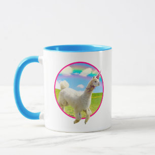 Alpaca Unicorn Under Rainbow Sky Mug
