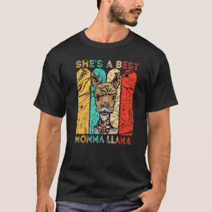 Alpaca Vintage She's A Best Momma Llama Mummy Moth T-Shirt