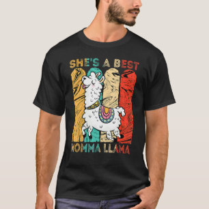 Alpaca Vintage She's A Best Momma Llama Mummy Moth T-Shirt
