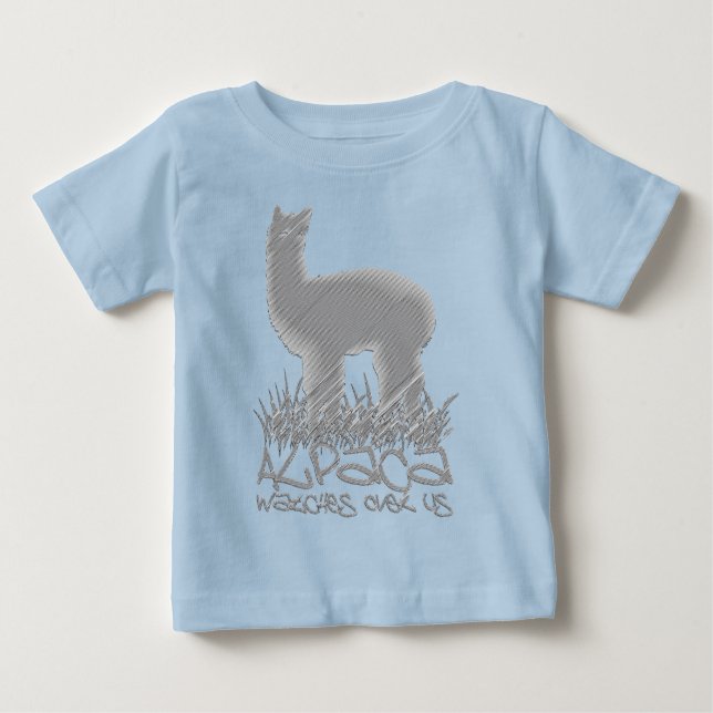 Alpaca watches over us baby T-Shirt (Front)
