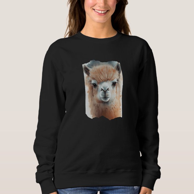 Alpaca Watercolor Illustration Sweatshirt (Front)