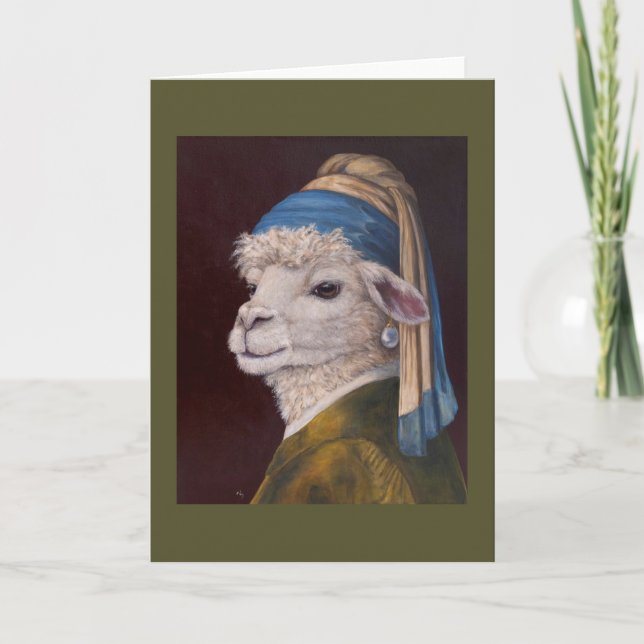 Alpaca with a Pearl Earring card (Front)