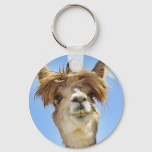 Alpaca with Crazy Hair Key Ring