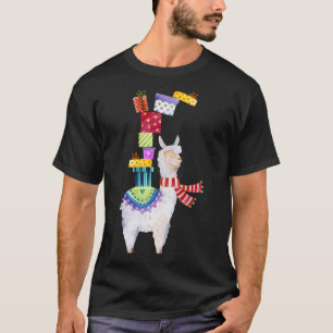 Alpaca With Pretty Gifts Holiday Christmas Cute T-Shirt
