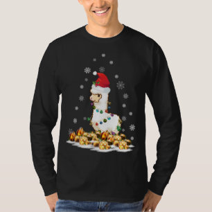 Alpaca With Santa Hat Christmas Alpaca T-Shirt