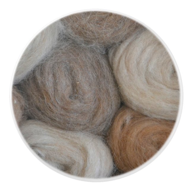 Alpaca Wool Ceramic Knob (Front)