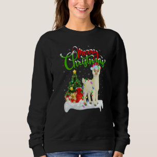 Alpaca Xmas Decorations Santa Alpaca Christmas Sweatshirt
