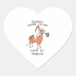 Alpaca Your Bags Let s Go Fishing Unicorn Heart Sticker