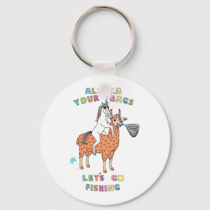 Alpaca Your Bags Let s Go Fishing Unicorn Key Ring