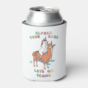 Alpaca Your Bags Let s Go Skiing Unicorn Can Cooler
