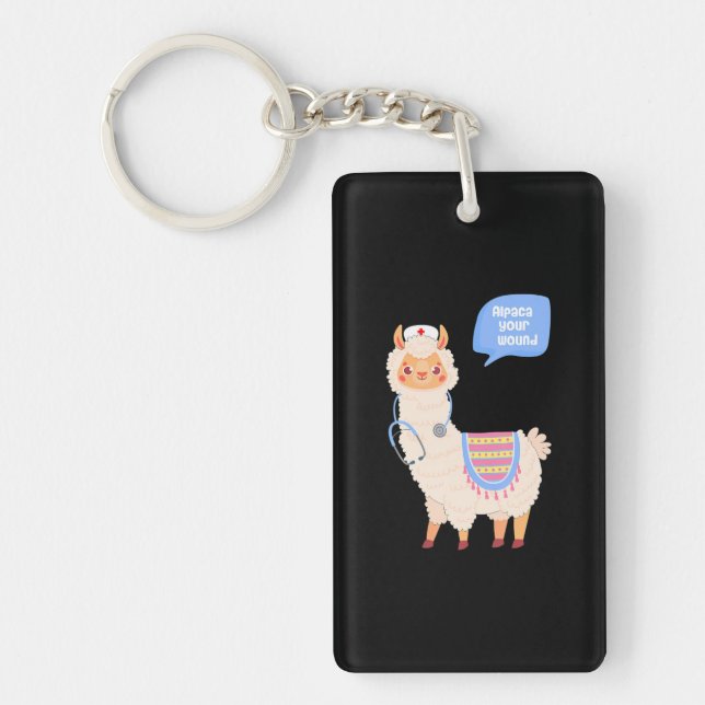 Alpaca Your Wound Cute Llama Wound Care Nurse Key Ring (Front)