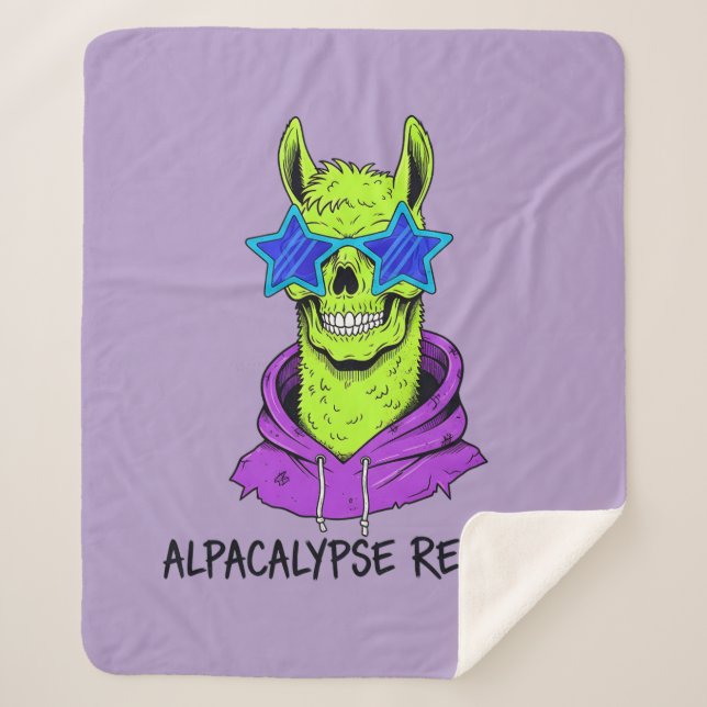 Alpacalypse Ready Sherpa Blanket (Front)