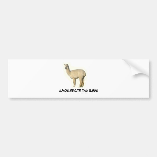 Alpacas are cuter than llamas bumper sticker (Front)