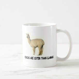 Alpacas are cuter than llamas coffee mug