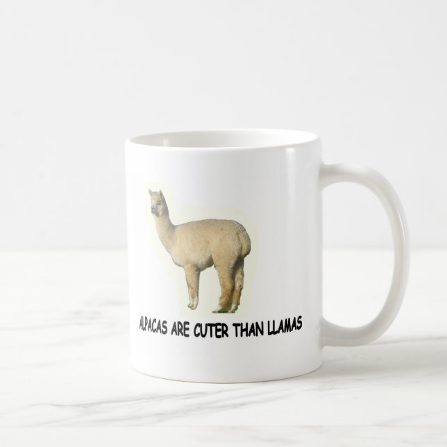Alpacas are cuter than llamas coffee mug (Right)