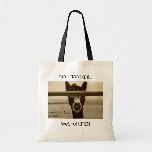 Alpacas Don't Spit Tote Bag (Front)