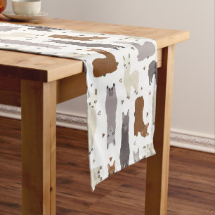 Alpacas Geo Pattern Short Table Runner