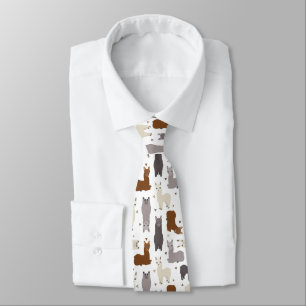 Alpacas Geo Pattern Tie