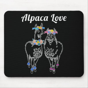 Alpacas Llama Wedding Bride Groom Couple Love Marr Mouse Pad