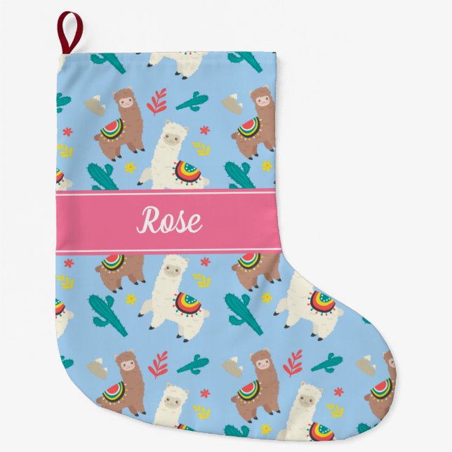 Alpacas/Llamas Large Christmas Stocking (Front)