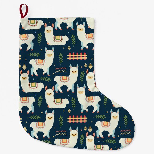 Alpacas/Llamas Large Christmas Stocking (Front)