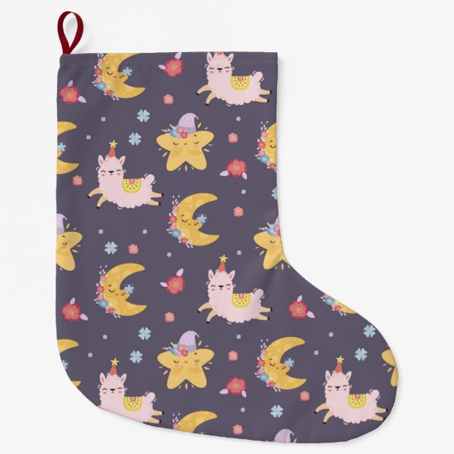 Alpacas/Llamas Large Christmas Stocking (Front)