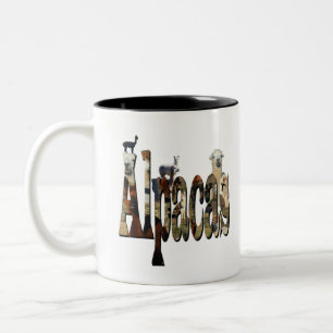 Alpacas Logo With Alpacas, Two-Tone Coffee Mug