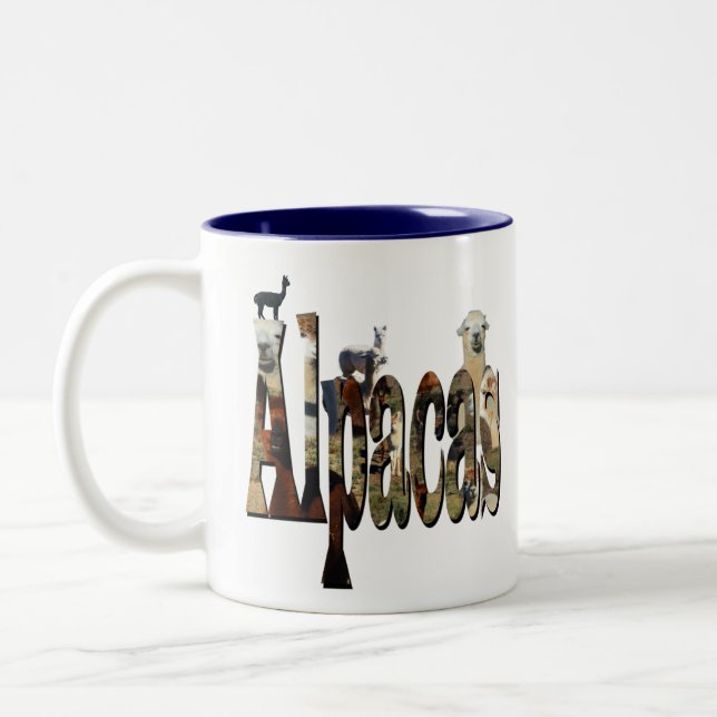Alpacas Logo With Alpacas, Two-Tone Coffee Mug (Left)
