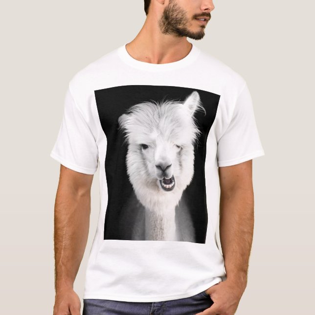 Alpacka, funny white alpaca T-Shirt (Front)
