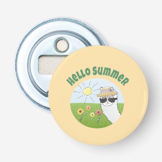 Alpaka party Hello Summer Alpaca partytime Bottle Opener