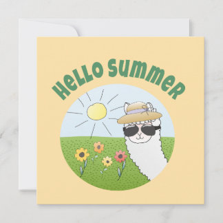 Alpaka party Hello Summer Alpaca partytime Invitation