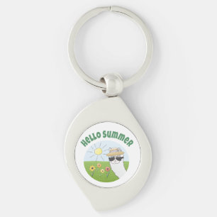 Alpaka-Party Hello Summer Alpaca partytime Key Ring