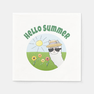 Alpaka party Hello Summer Alpaca partytime Napkin