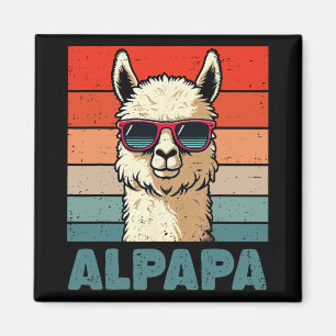 Alpapa Father's Day Best Dad Alpaca Funny Alpaca A Magnet